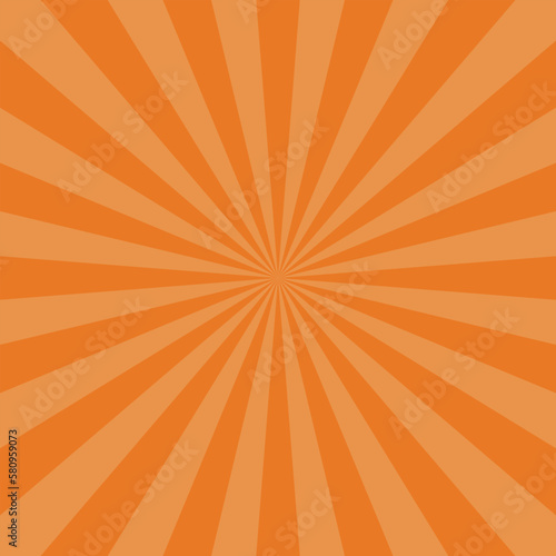 Abstract explosion background in gradient orange color. Sun glare effect radiates. Sunlight sparkle pattern. Radial rays vector illustration. Narrow beam. For backgrounds, posters, banners and covers.