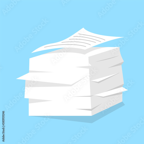 pile of paper concept illustration flat design vector icon