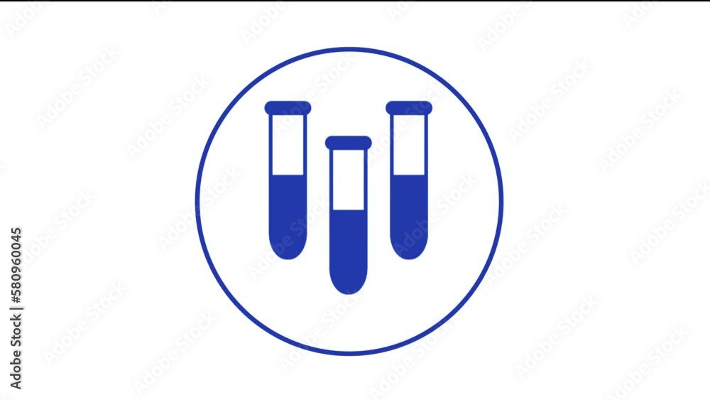 Blue medical three laboratory tubes hospital medical icon isolated on white background diagnostics symbol 4K Video motion graphic Blue medical three laboratory tubes hospital medical icon isolated on white background diagnostics symbol 4K Video motion graphic