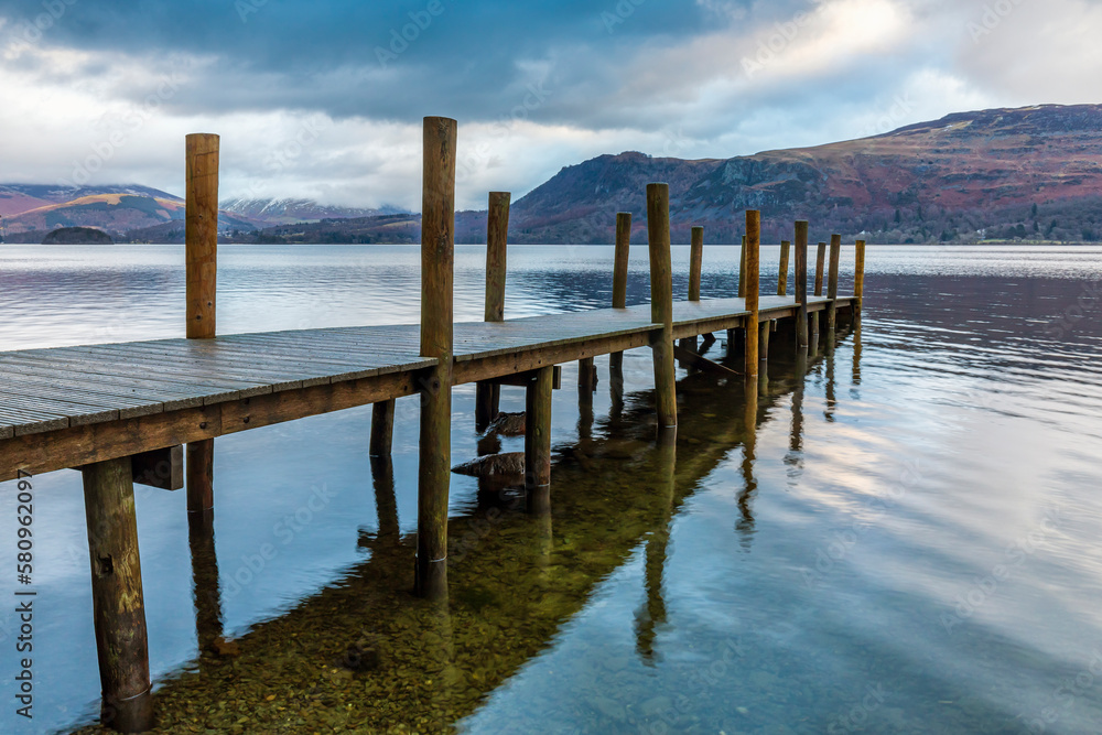 High Brandelhow Jetty on Derwent Water in the Lake District National Park, Cumbria