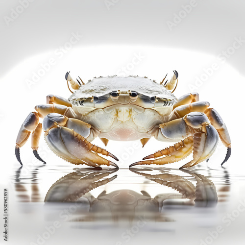 Crab Isolated White. Generative AI