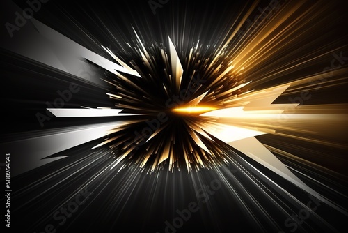 Abstract background of long explosure tale light on black, Technology backgroud