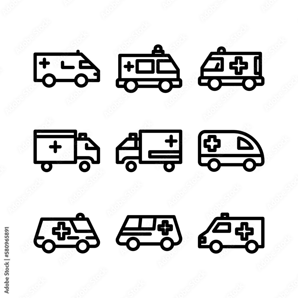 ambulance icon or logo isolated sign symbol vector illustration - high quality black style vector icons
