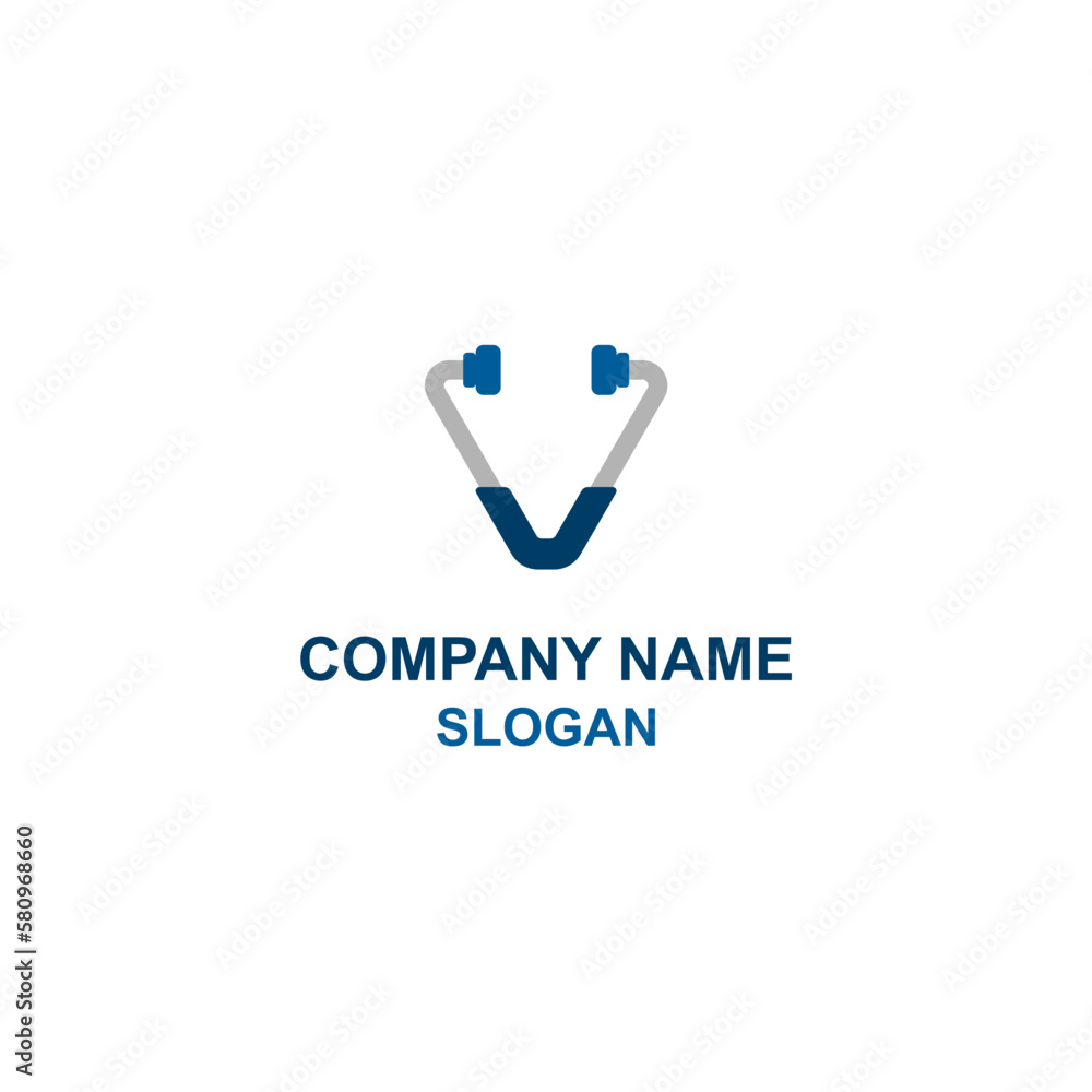 V or VV letter initial logo, alphabetical letter in unique shape.
