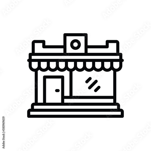 Black line icon for mart