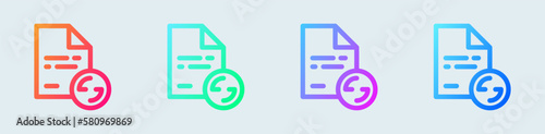 File transfer line icon in gradient colors. Data signs vector illustration.