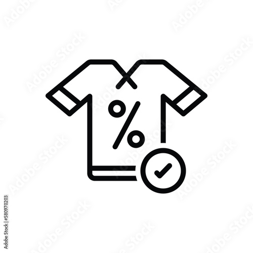 Black line icon for discounted