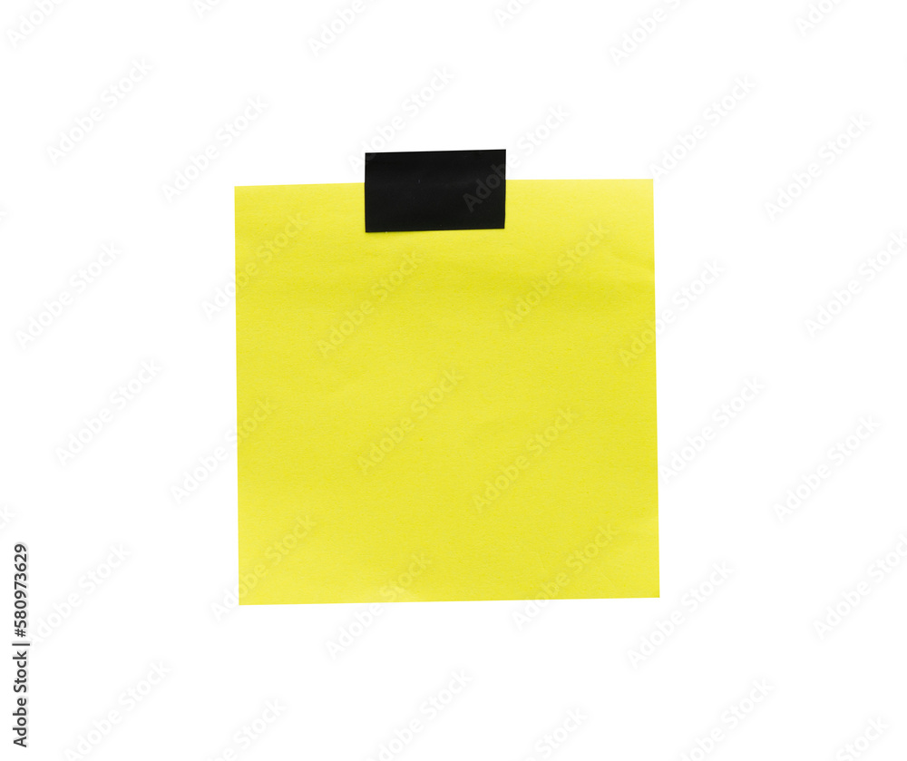 Yellow Sticky note paper with black tape Yellow Sticky note paper with black tape
