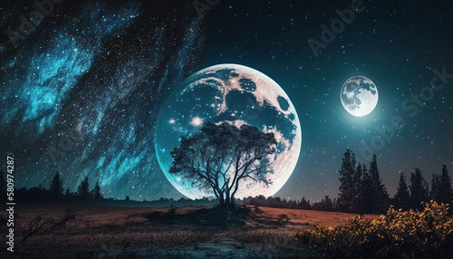Magical moon landscape