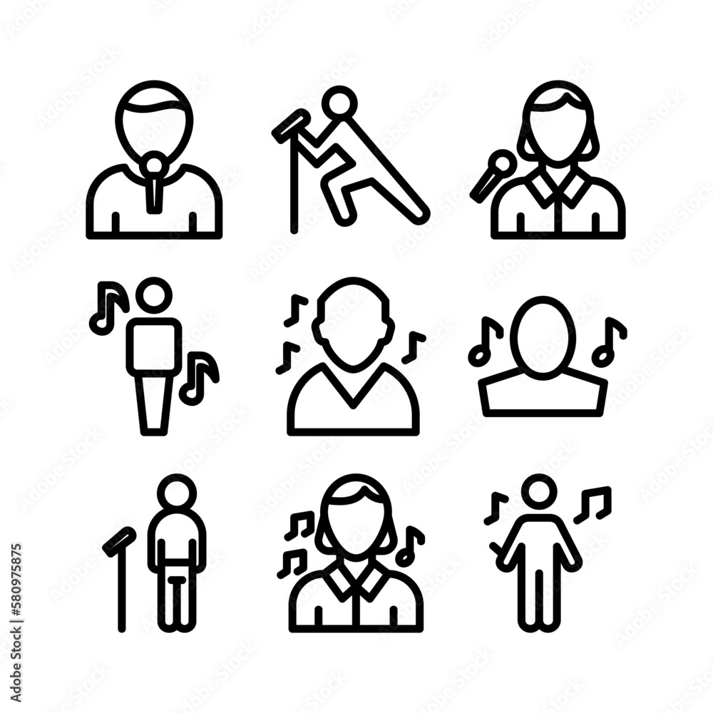 singer icon or logo isolated sign symbol vector illustration - high quality black style vector icons
