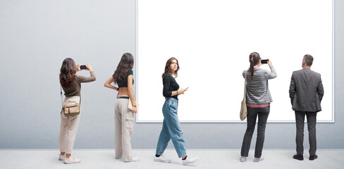 People at the contemporary art exhibition
