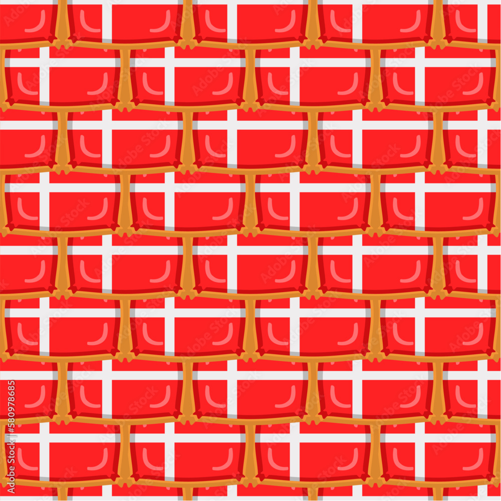 Pattern cookie with flag country Denmark in tasty biscuit