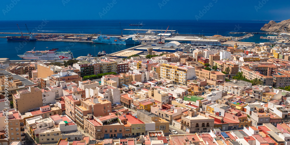 Almería City View from Alcazaba, Almería, Andalucía, Spain, Europe