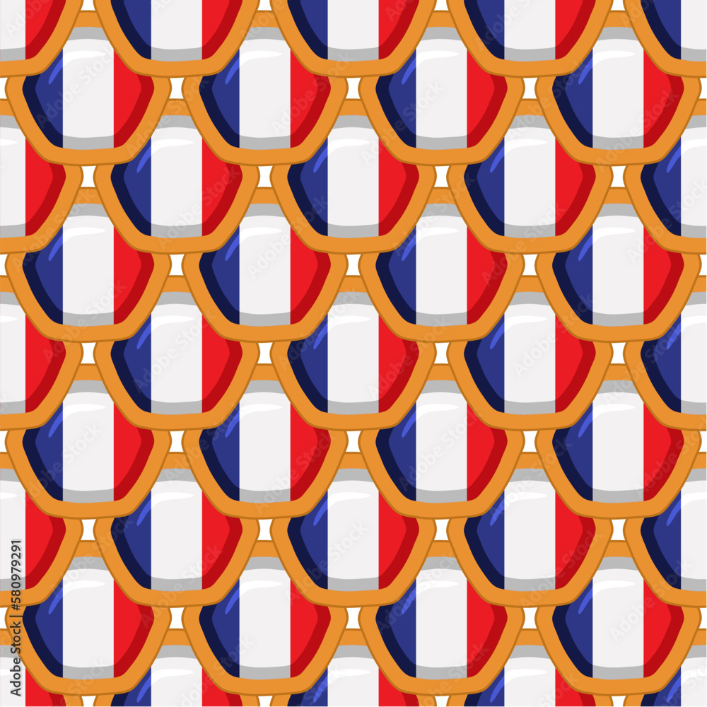 Pattern cookie with flag country France in tasty biscuit Pattern cookie with flag country France in tasty biscuit