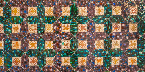 Typical Ceramic Tiles, Casa Pilatos, 16th Century Andalusian Palace, Sevilla, Andalucía, Spain, Europe