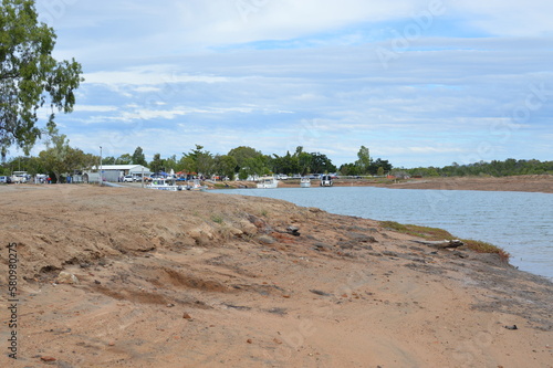 sand dunes on the beach river channel