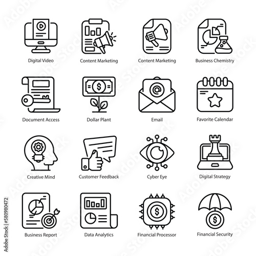 Digital Marketing vector   Outline  Icon Design illustration. Digital Marketing Symbol on White background EPS 10 File set 3
