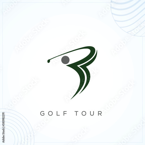 GOLF People Logo Template In Modern Creative Minimal Style Vector Design