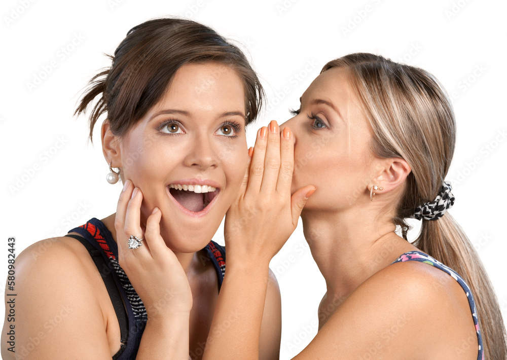 Portrait of Two Girlfriends , Sisters Gossiping Portrait of Two Girlfriends , Sisters Gossiping