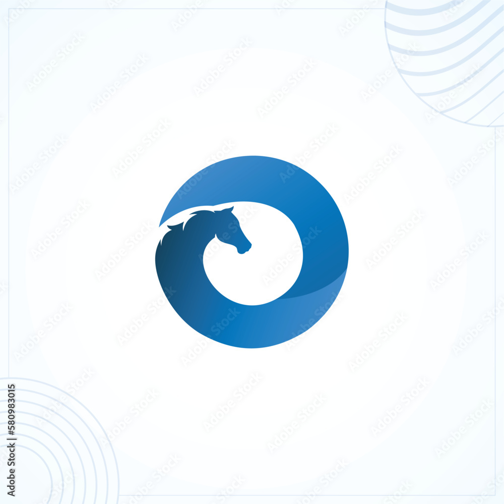 O Horse Technology Logo Template In Modern Creative Minimal Style Vector Design O Horse Technology Logo Template In Modern Creative Minimal Style Vector Design