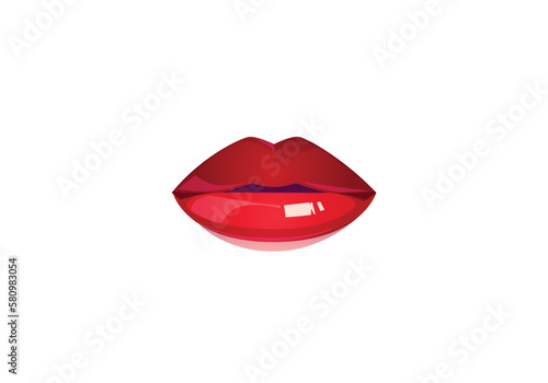 this is lips with red lipstick vector illustration design