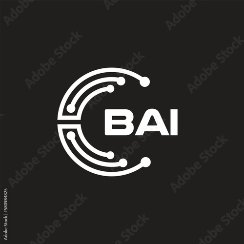 BAI letter logo design on black background. BAI creative initials letter logo concept. BAI letter design.
