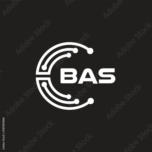 BAS letter logo design on black background. BAS creative initials letter logo concept. BAS letter design.
