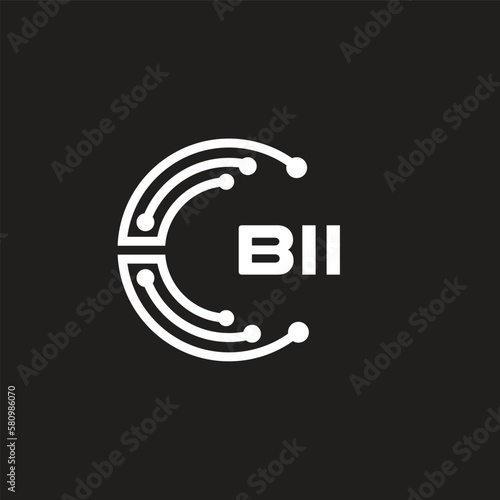 BII letter logo design on black background. BII creative initials letter logo concept. BII letter design.
