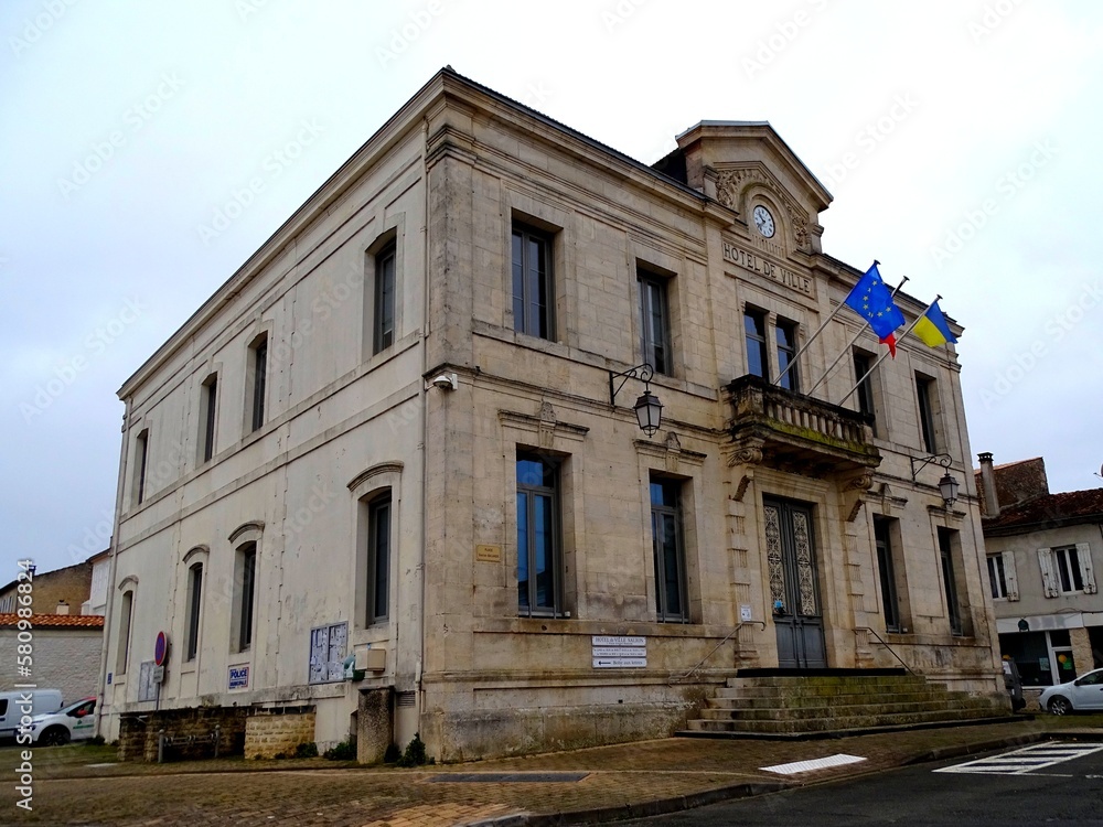 New Aquitaine, department of Charente Maritime, town hall of the town of Saujon