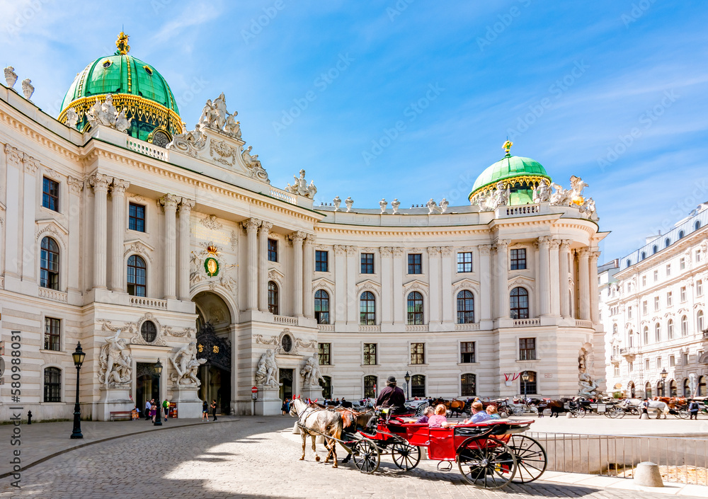 Fototapeta premium Hofburg palace on St. Michael square (Michaelerplatz), Vienna, Austria