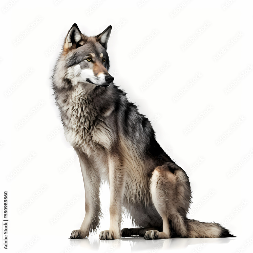 Wolf Isolated white