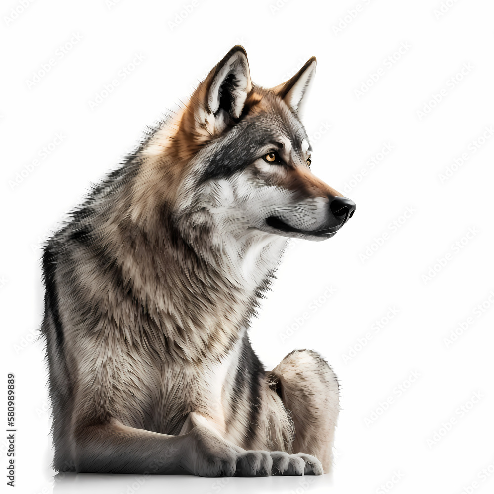 Wolf Isolated white