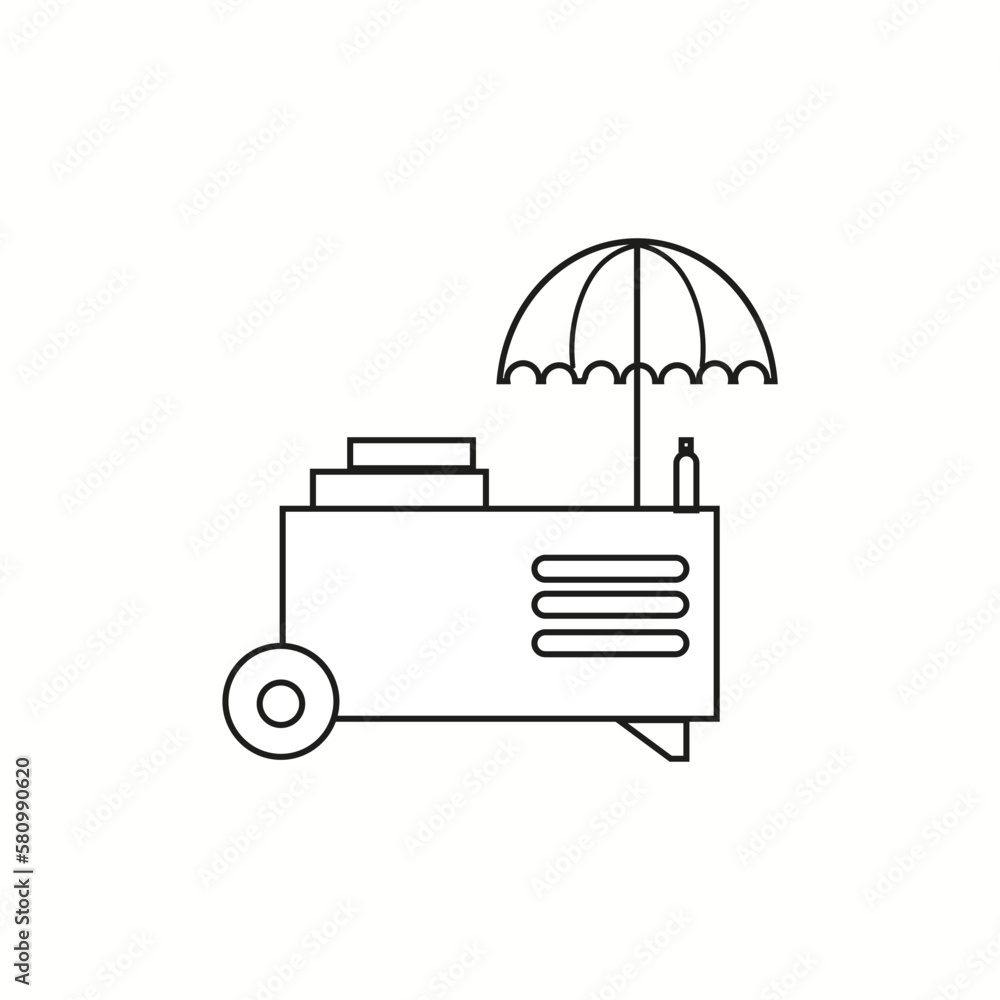 Food stall, umbrella icon. Simple line Vector Food stall, umbrella icon. Simple line Vector