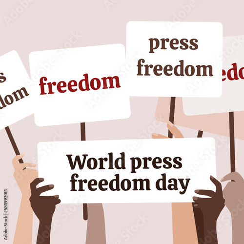World press freedom day concept vector illustration. World Press Freedom Day or World Press Day to raise awareness of the importance of freedom of the press. 