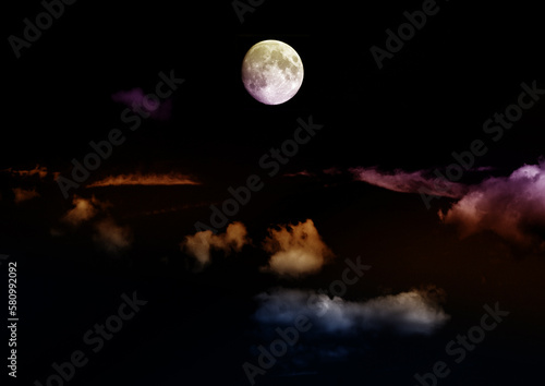 Obraz na płótnie The moon in the night sky w salonie