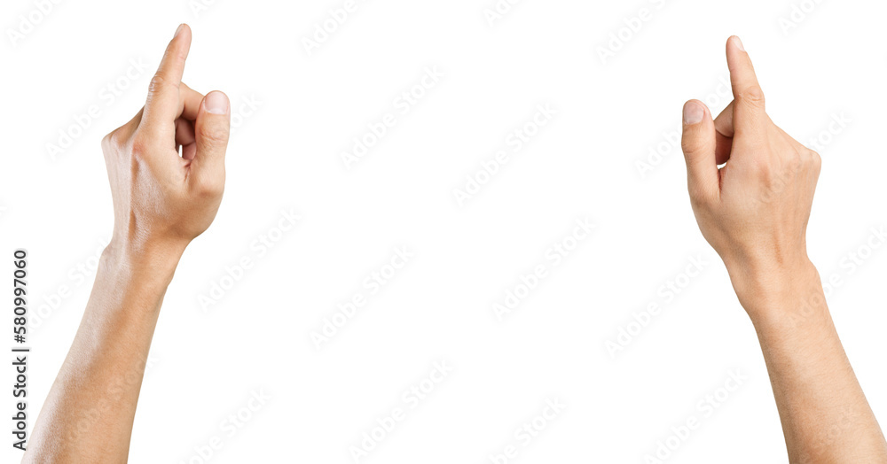 Human hands showing copy space isolated on white Human hands showing copy space isolated on white