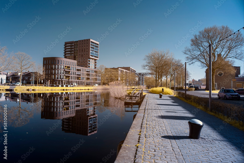  Infrared, Piushaven, Netherland, Tilburg, 590Nm - obrazy, fototapety, plakaty 
