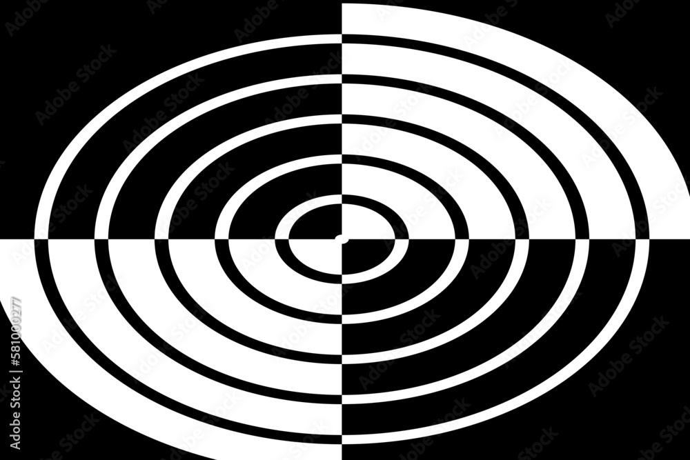 Abstract Oval Pattern on Rectangle Black and White Background. Abstract Oval Pattern on Rectangle Black and White Background.