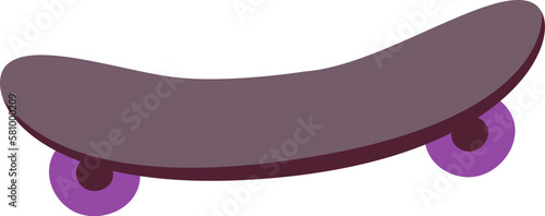 Wooden skateboard flat illustration Sport equipment