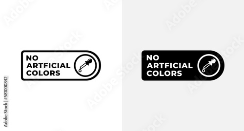 No artificial colors label or No artificial colors mark vector in flat style. No artificial colors vector for for product labels without the addition of artificial coloring.