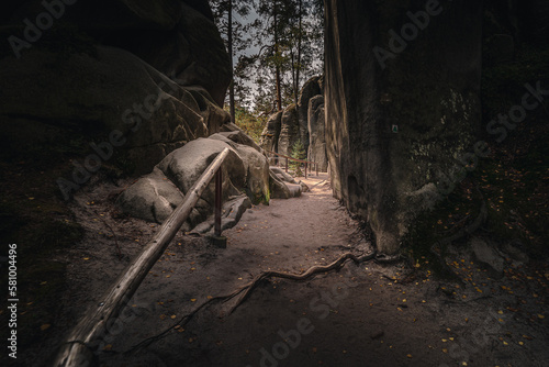 Adršpach Rocks - Adršpach-Teplice Rocks Nature Reserve, Czech Republic - adventure path, snake root