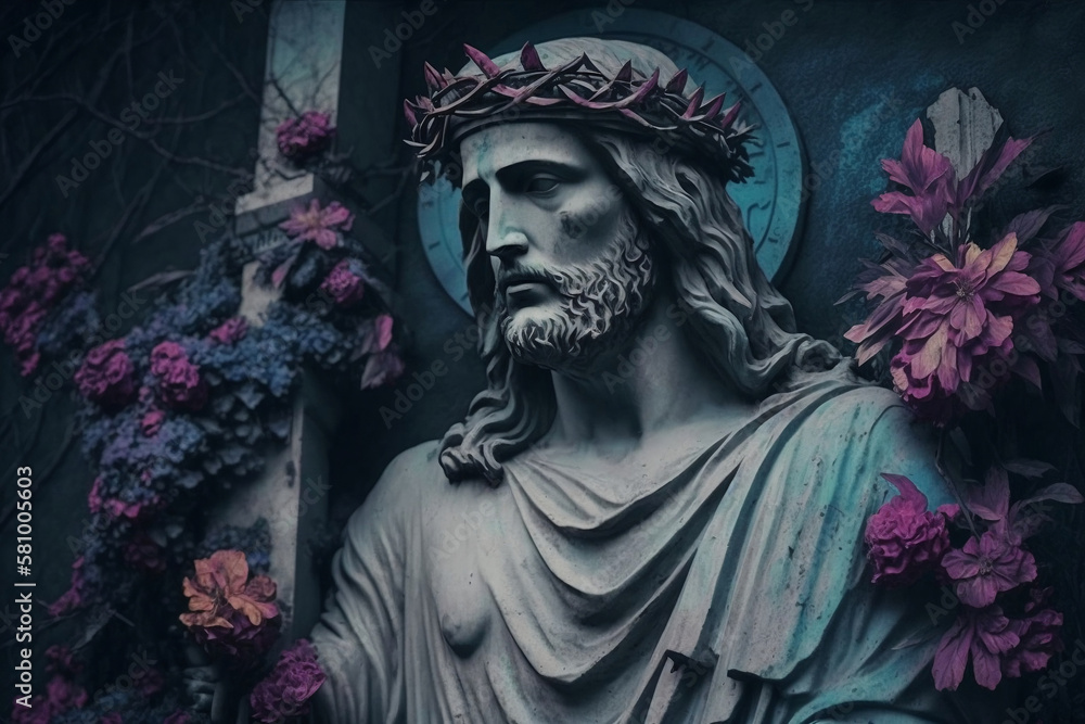 Jesus returned from death on easter with love and care Generative AI