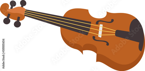 Violin classic musical instruments flat illustration