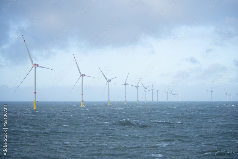 Fototapeta premium Offshore wind park for renewable energies