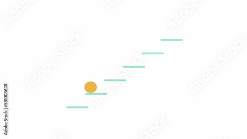 Animated climbing ladder preloader. Bouncing ball. Waiting process. 4K video footage with alpha channel transparency. Website loader. Colorful loading progress icon animation for web UI design photo