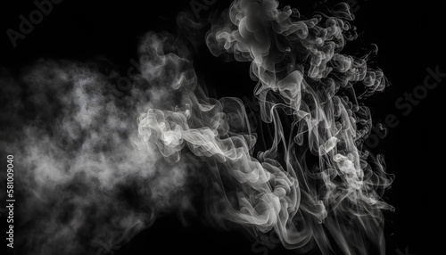 Fog and mist effect on black background. Smoke texture.