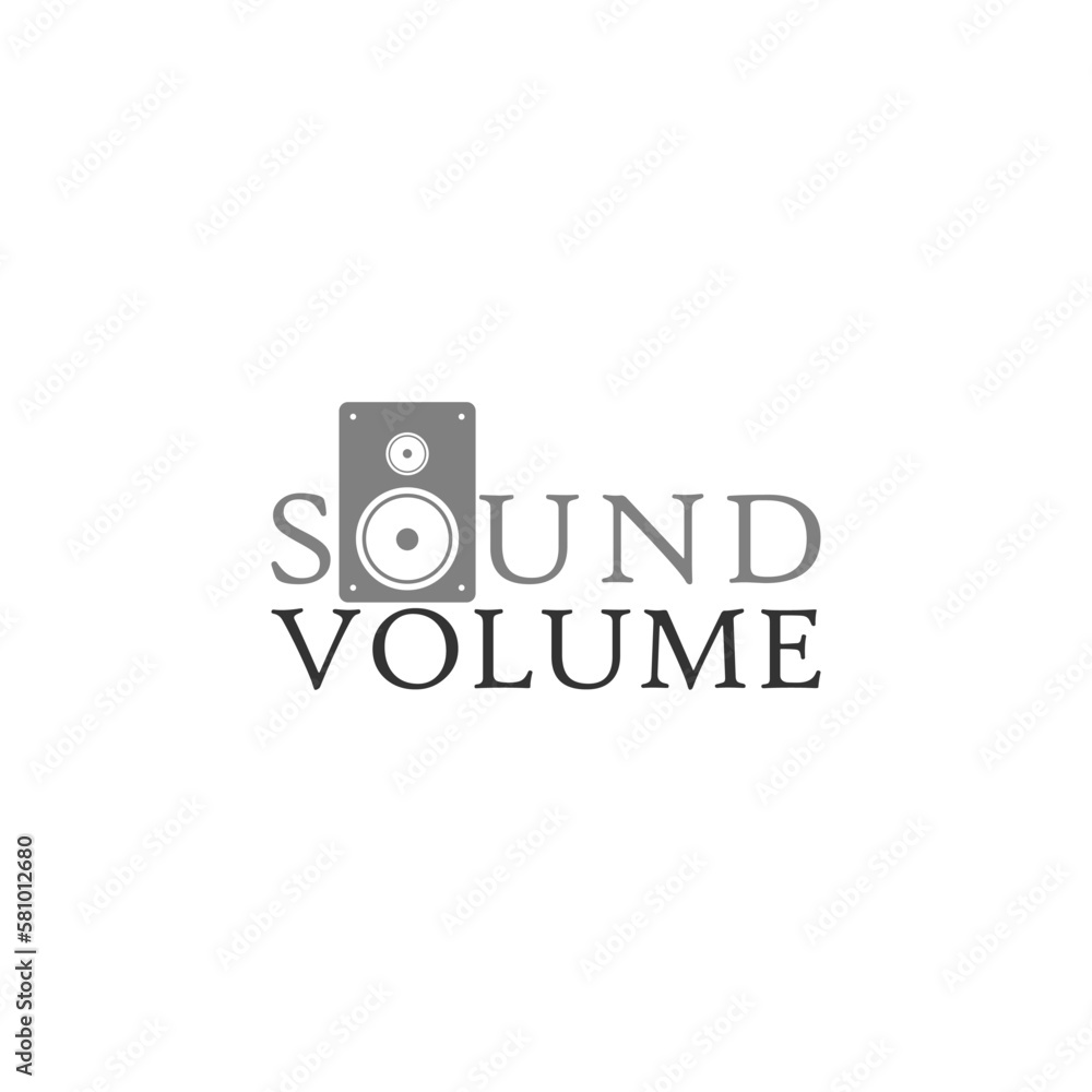 Sound volume logo design. Audio speaker icon isolated on white background