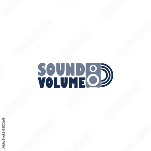 Sound volume logo design. Audio speaker icon isolated on white background