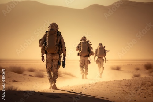 soldiers walking through the desert 2