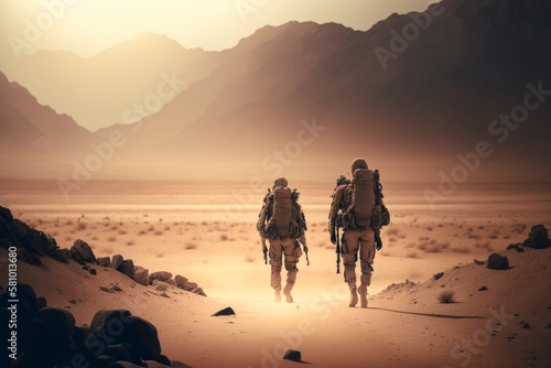 soldiers walking through the desert 3
